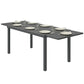 Expandable Outdoor Dining Table for 6-8 People, 59"-89" Aluminum Patio Dining Table with Slatted Top, Dark Grey