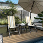 Outdoor Wicker Chairs Set of 2 with 5-Position Adjustable Backrest, Armrest, Steel Frame, Orange