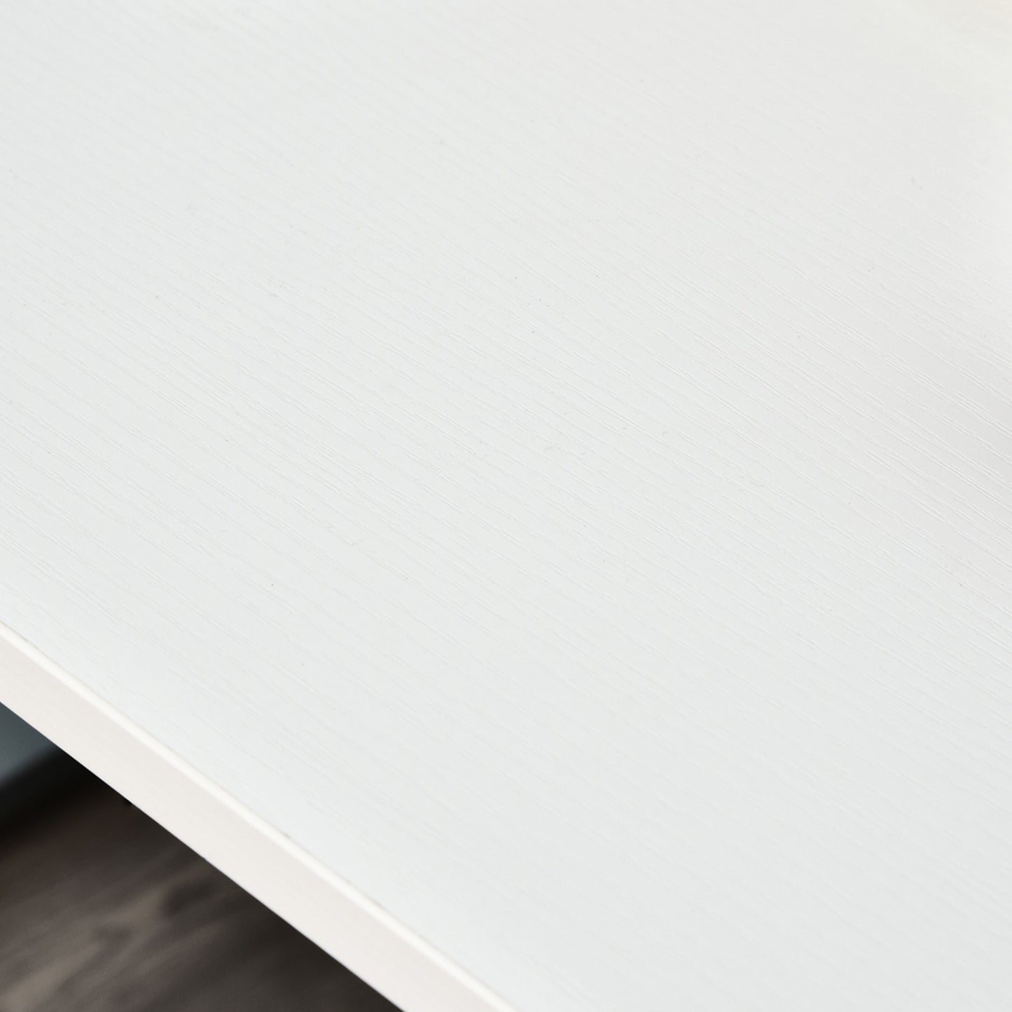 47" Computer Desk Writing Table Workstation with Multi-Use Reversible File Drawers Metal Frame Home Office Furniture, White