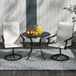 Outdoor Swivel Dining Chairs Set of 2, High Back Swivel Chairs with All Weather Mesh for Deck, Backyard, Poolside, White