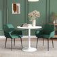 Dining Chairs Set of 2, Upholstered Linen Fabric Accent Chairs with Metal Legs, Dark Green