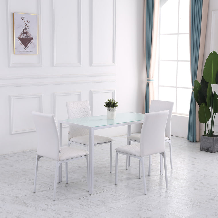 Faux Leather Dining Chairs Set of 4 - White