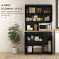 71" Kitchen Pantry Buffet with Hutch Storage Cabinet Microwave Oven Stand with Drawer, Black