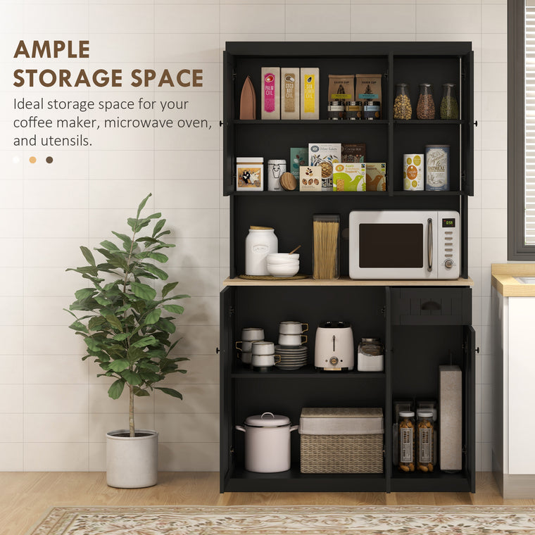 71" Kitchen Pantry Buffet with Hutch