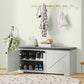 Shoe Storage Bench with Padded Seat, Entryway Bench Holds up to 352 lb, Shoe Organizer, 8 Pairs, Light Grey
