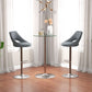 High Top Bar Table, Round Kitchen Table with Tempered Glass Top and Steel Base, Bistro Table for 2 People, Clear