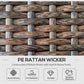 9 Pieces Wicker Patio Furniture Set with Cushion, Light Grey