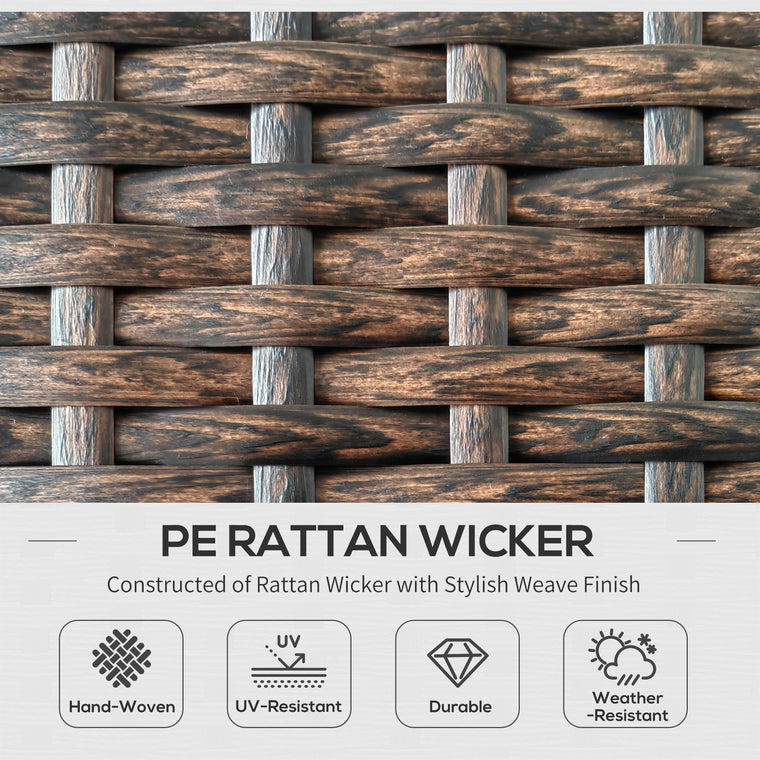 9 Pieces Wicker Patio Furniture Set with Cushion, Light Grey