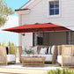 Double-Sided Patio Umbrella Parasol with Tilt, Adjustable Height, Vents and 12 Ribs, for Garden, Deck, Pool, Wine Red