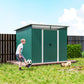 6' x 8.5' Outdoor Metal Garden Shed Utility Tool Storage Steel Backyard House, Dark Green