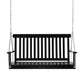 2-Seater Patio Swing Chair, Fir Wooden Porch Swing with Slatted Design, Hanging Chains for Outdoor, Garden, Black