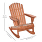 Wooden Adirondack Rocking Muskoka Chair with Slatted Wooden Design, Fanned Back and Classic Rustic Style, Teak