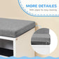 Multi-Purpose Bookshelf with 5 Cubes, 5-Cubby Bookcase with Cushioned Reading Nook and Storage Shelves, Grey