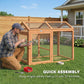 Wooden Chicken Run, Outdoor Chicken Coop with Perch and Dual Doors, Combinable Hen House Rabbit Hutch for Backyard