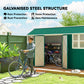 Metal Garden Storage Shed, Outdoor Tool Storage House with Lockable Door, Vents, Sloped Roof, Light Grey