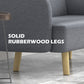 Velvet Feel Fabric 2 Seater Sofa, Small Sofa Loveseat with 8.3" Thick Padding and Wood Legs, Grey