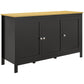 Sideboard, Buffet Cabinet with Doors and Adjustable Shelves for Living Room, Entryway, Black and Natural