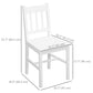 Dining Chairs Set of 2, Kitchen Chair with Slat Back, Pine Wood Structure for Living Room and Dining Room, White