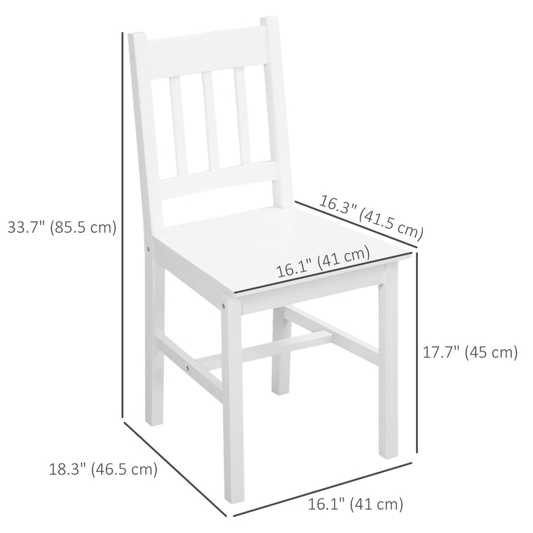 Slat Back Dining Chairs Set of 2 - White