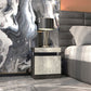 Nightstand, Bedside Table with LED Lights and 2 Drawers for Bedroom, Living Room, Cement Grey