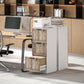 3 Drawer Filing Cabinet, Farmhouse File Cabinet with Lock, Adjustable Hanging Rails for A4 Letter Size Files, White