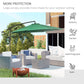 9.7ft Offset Patio UmbrellaCantilever Parasol with Crank Handle, 8 Ribs and Cross Base for Outdoor, Sun Shade, Green
