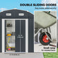 8' x 4' Galvanized Outdoor Storage Shed, Garden Shed with Adjustable Shelves, Double Sliding Doors and Vents