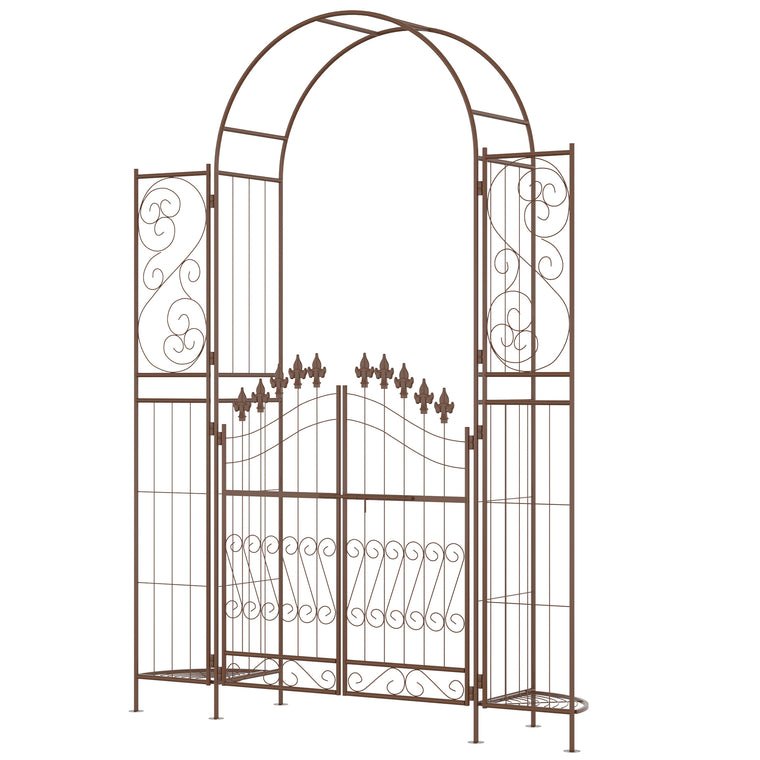 7' Metal Garden Arch Trellis for Climbing Plants