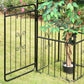 7.2FT Metal Garden Arch with Gate, 2 Side Planter Baskets, Garden Arbor Archway Trellis for Roses and Climbing Plants, Black
