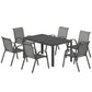 7 Pieces Outdoor Dining Set for 6, Patio Furniture Set with Rectangular Patio Table and Stackable Chairs, Light Grey