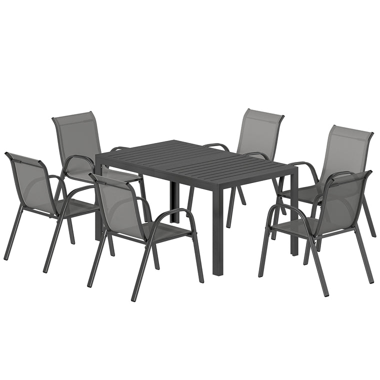 7-Piece Dining Set for 6 with Rectangular Table