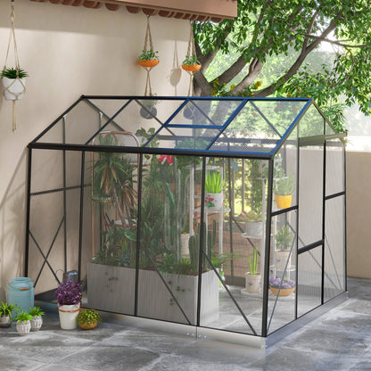 6' x 8' Polycarbonate Greenhouse with Sliding Door & Roof Vent