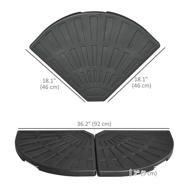Black 2-Piece Umbrella Weights with Handles