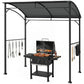 7' x 5' Garden Grill Canopy, BBQ Grill Gazebo Tent with Steel Frame and Hooks, Outdoor Sun Shade, Charcoal Grey