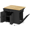 Kitchen Island Cart with Drop Leaf and Charging Station