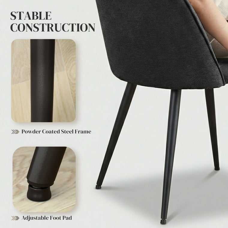 Velvet Dining Chairs Set of 4 with Steel Legs