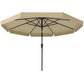 10 ft Patio Umbrella with Push Button Tilt and Crank, Outdoor Market Table Umbrella Parasol, Khaki