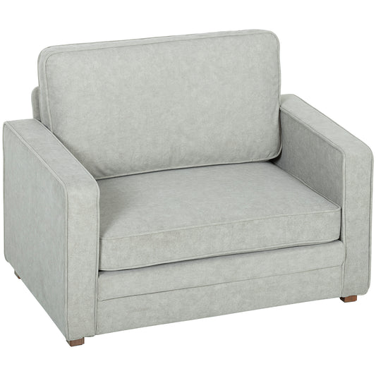 Velvet-Feel Accent Chair with Spring Cushion - Grey