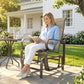 Patio Glider, Outdoor Glider Chair with Breathable Mesh Fabric for Patio, Yard, Porch, Brown
