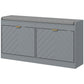 Shoe Storage with Seat, Upholstered Hallway Bench, Shoe Bench with 2 Flip Drawers and 4 Vents for 8 Pairs of Shoes