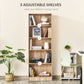 5-Tier Bookcase, Storage Bookshelf with Adjustable Shelves, Display Shelves for Living Room, Home Office, Nature Wood