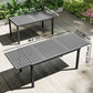 Expandable Outdoor Dining Table for 6-8 People, 59"-89" Aluminum Patio Dining Table with Slatted Top, Dark Grey