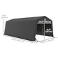 Portable Garage, Heavy Duty Carport Canopy with Ventilation Windows and Large Roll-up Door, Dark Grey
