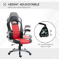 Racing Gaming Chair PU Leather Office Chair Executive Computer Desk Chair with Adjustable Height, Flip Up Armrest, Swivel Wheels, Red