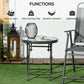 18" Outdoor Round Folding Table, Garden Side Table with Tempered Glass Top for Camping, Party, Weddings, White