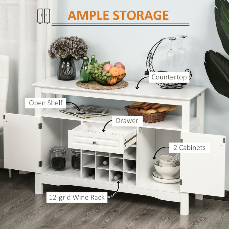 Buffet Bar Cabinet with 12-Bottle Wine Rack