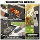 BBQ Trolley Charcoal Grill Portable Stainless Steel Barbecue Tool Kits w/ Wheels Side Shelf for Camping Hiking Picnic