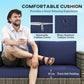 Wicker Outdoor Sofa, All Weather Patio Couch Loveseat with Cushions for Balcony, Deck, Garden, Poolside, Dark Blue