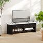 TV Stand, Modern TV Table with Marble-Effect Top, 3 Drawers and 2 Open Shelves for 32-65 Inch Television, Black