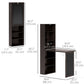 Fold-out Convertible Office Desk, Wall Mount Computer Desk with Blackboard and Side Shelf, Brown